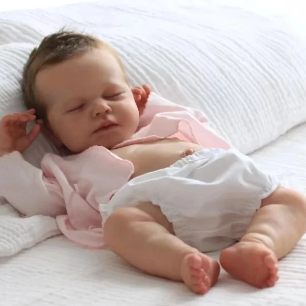 Bebê Reborn Menina em Silicone Vinil Corpo Inteiro com Cabelo Implantado e Veias Visíveis - Image 7