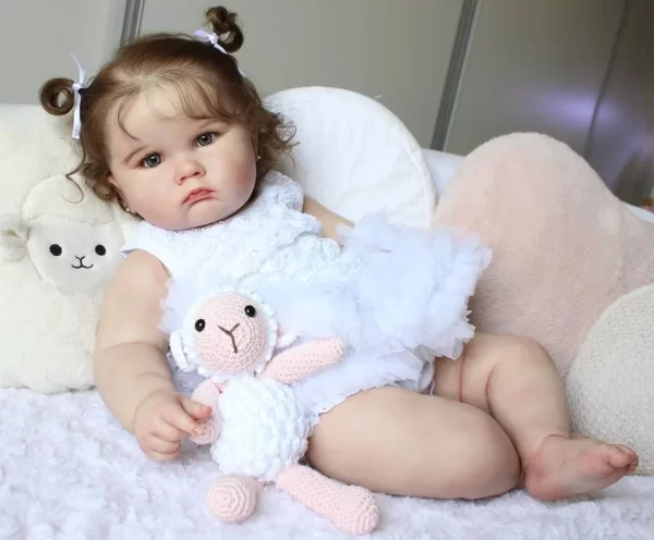 Bebê Reborn com Ovelha de pelúcia   Baby Doll With Vascular Veias - Image 5