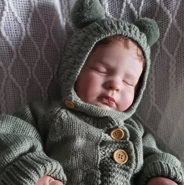 Bebê Dormindo Realista 60cm com Cabelo Enraizado e Corpo Macio - Image 3