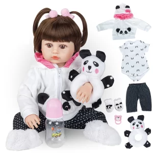 Bebê Reborn Pandinha Realismo Encantador em Silicone Macio