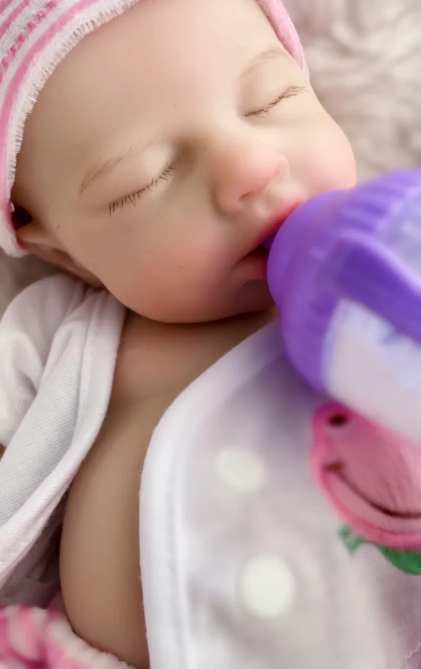 Bebê Reborn Lana de Silicone Sólido Abre a boca, Carequinha,  Veias aparentes