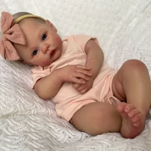 Bebê Reborn Bellinha Realismo e Doçura com Corpo Macio, Olhos Azuis e Cabelo Realista