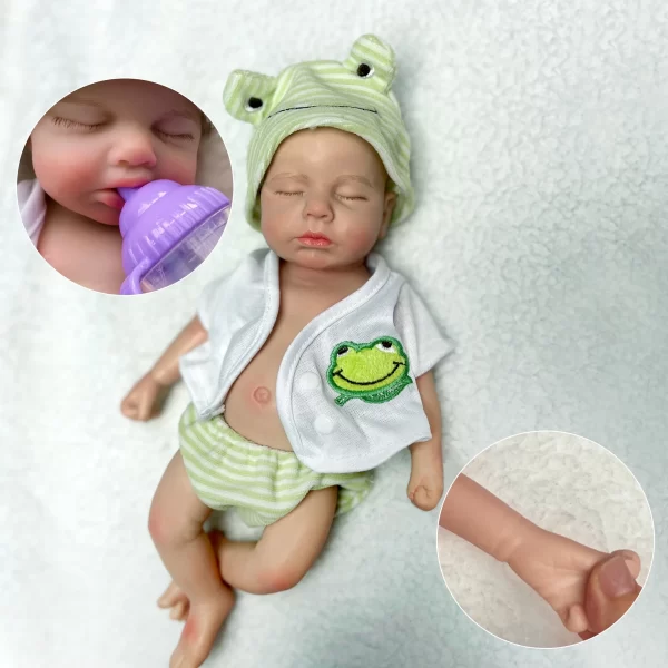 Bebê Reborn Dylan de Silicone Sólido Abre a boca, Carequinha,  Veias aparentes - Image 3